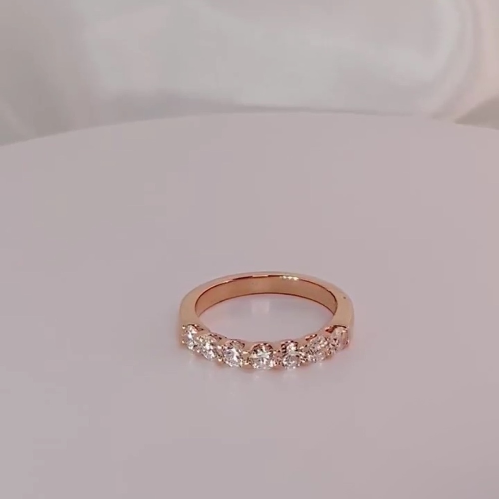 14k Solid Rose Gold Diamond Wedding Band (size 9)